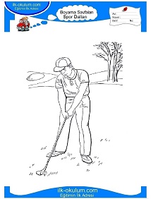 Çocuklar İçin Golf Boyama Sayfaları 